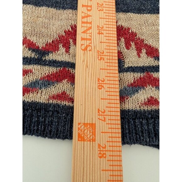 Chaps Aztec Southwestern Sweater Womens Size Large Blue Western Long Sleeve - Picture 12 of 12